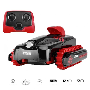  ماشین کنترلی تانک دوزیست آب و خاک قرمز Amphibious Car Waterproof Remote Control 1:16 -اسباب بازی